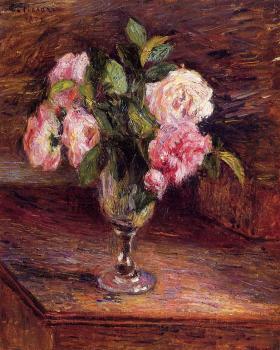 卡米耶 畢沙羅 Roses in a Glass